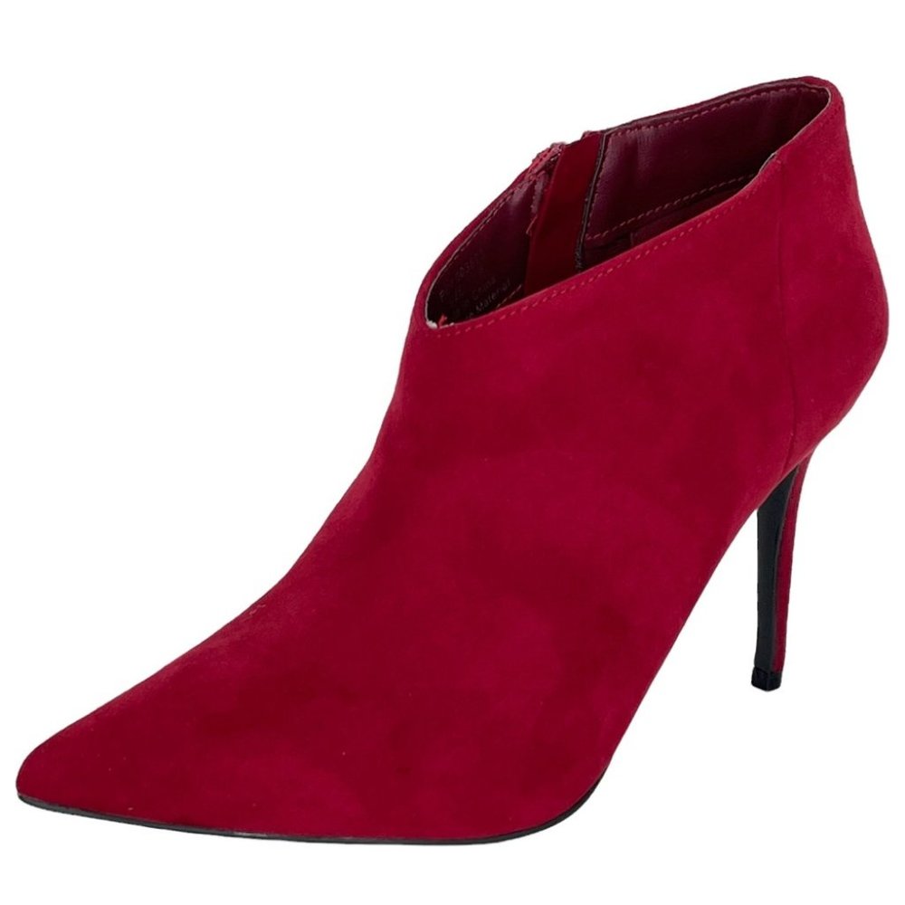 Journee Collection Demmi Red Microfiber Heeled Womens Shooties Size 8M